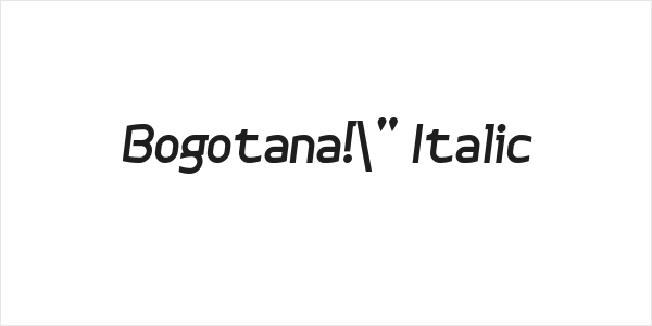 Bogotana!" Italic Logo