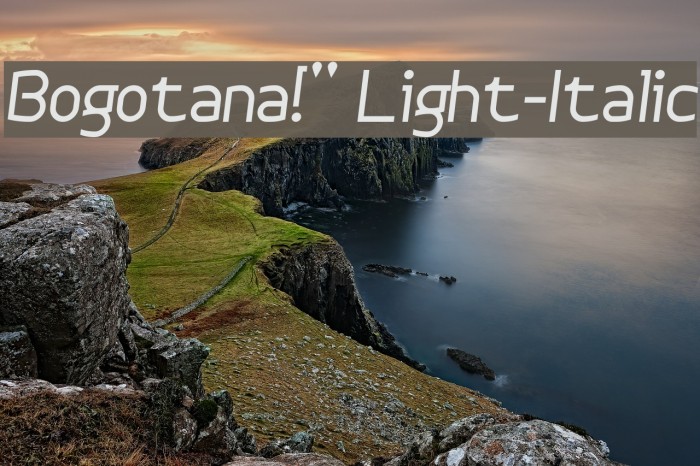 Bogotana!` Light-Italic Font examples