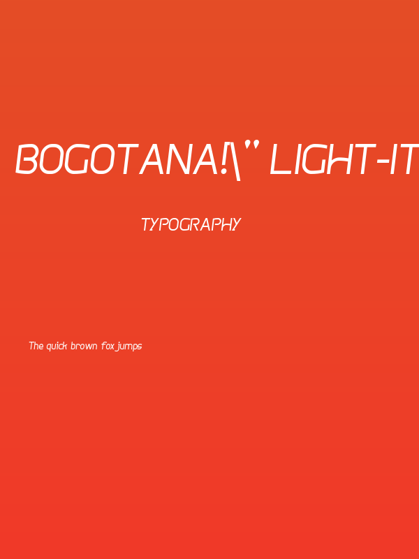 Bogotana!" Light-Italic Poster