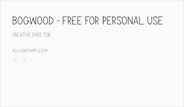 Bogwood - Free For Personal Use Business Card