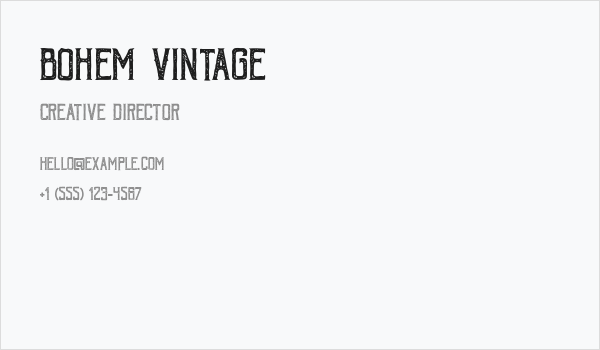 Bohem Vintage Business Card