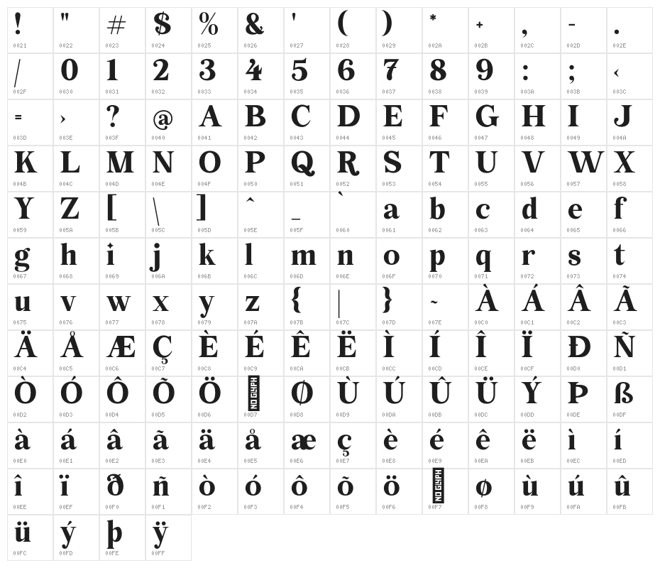 Bohemian Soul Regular Character Map