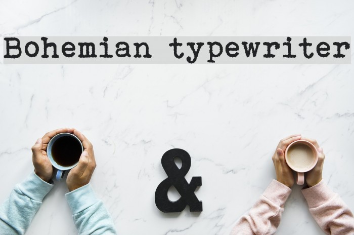 Bohemian typewriter Font examples