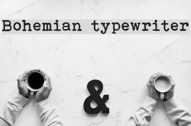 Bohemian typewriter Caratteri examples