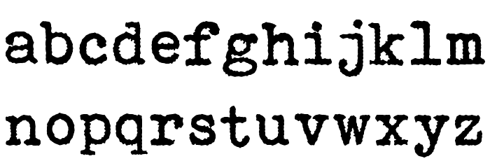 Bohemian typewriter Font LOWERCASE