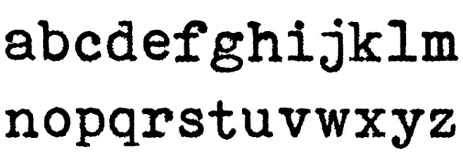 Bohemian typewriter Caratteri MINUSCOLO