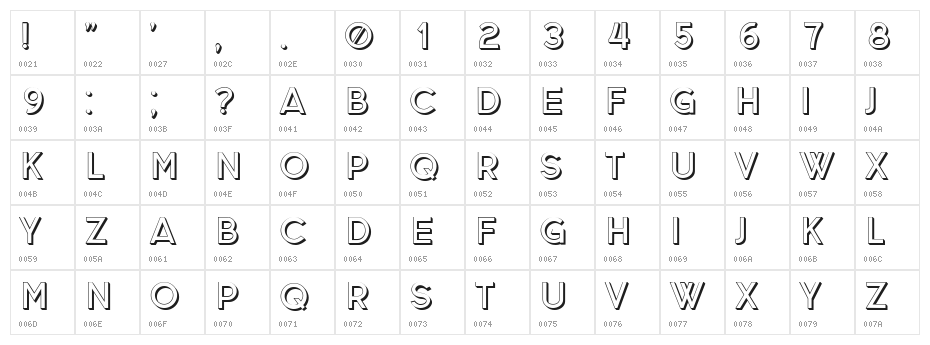 Boho Regular Character Map