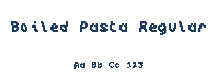 Boiled Pasta Regular Font Preview