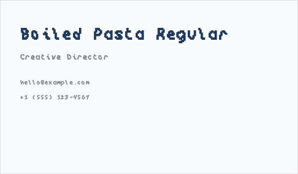 Boiled Pasta Regular Business Card