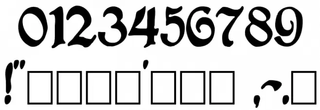 BoisterBlack Font OTHER CHARS