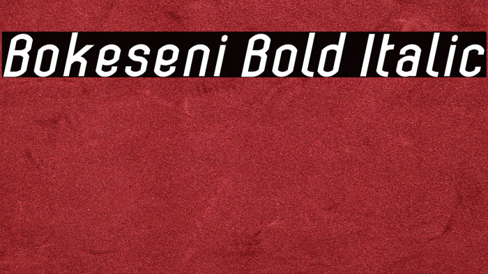 Bokeseni Bold Italic Example 1