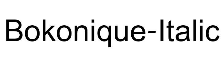 Bokonique-Italic  font caratteri gratis