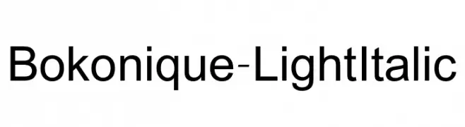 Bokonique-LightItalic  les polices de caractères gratuit tlcharger
