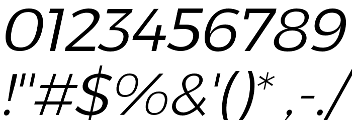Bokonique-LightItalic Font OTHER CHARS