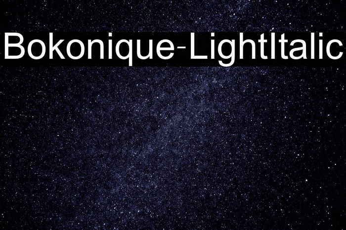 Bokonique-LightItalic Font examples