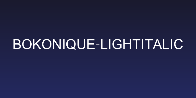 Bokonique-LightItalic Social Header