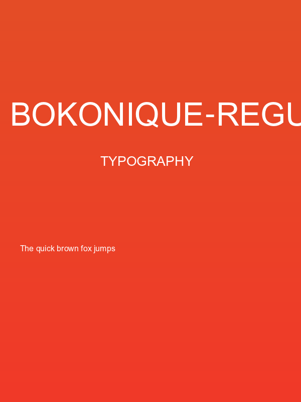 Bokonique-Regular Poster