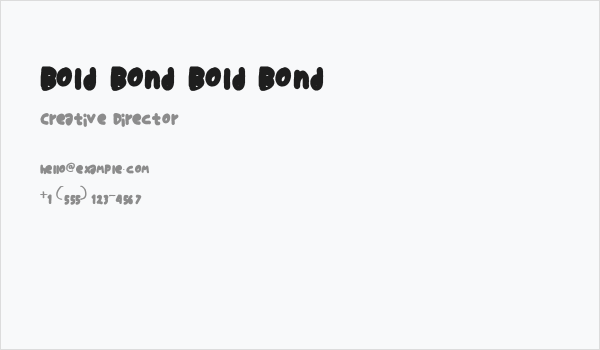 Bold Bond Bold Bond Business Card
