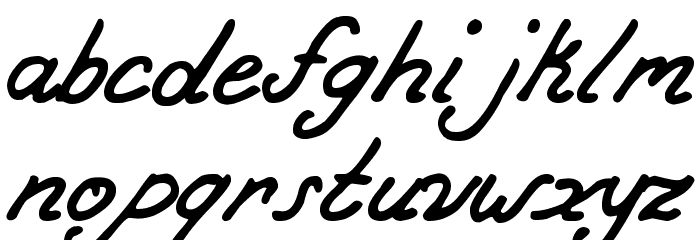 Bold Curse Font LOWERCASE