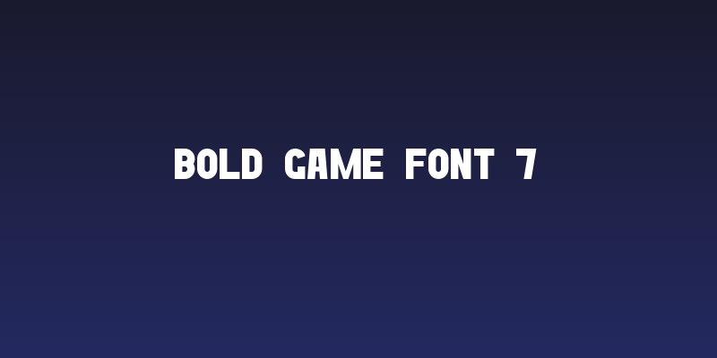 Bold Game Font 7 Social Header