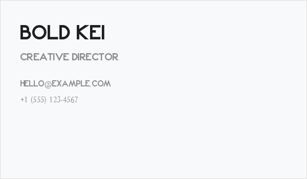 Bold Kei Business Card