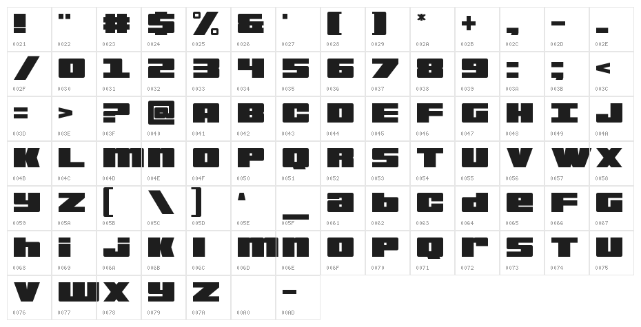 Bold Killer Character Map