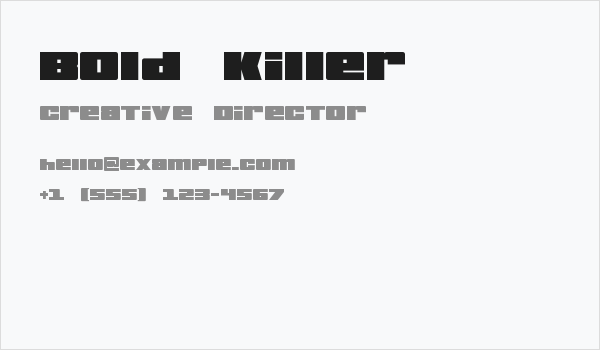 Bold Killer Business Card
