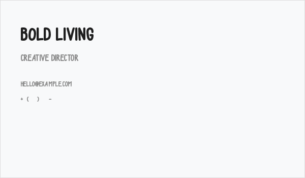 Bold Living Business Card