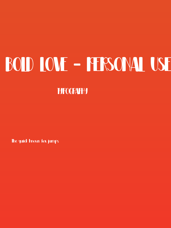 Bold Love - Personal Use Poster