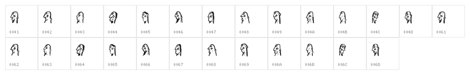 Bold People Regular Character Map