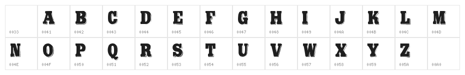 Bold Pressing H1 demo Character Map