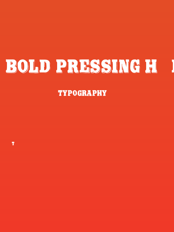 Bold Pressing H1 demo Poster