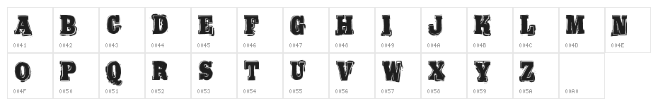 Bold Pressing H3 demo Character Map