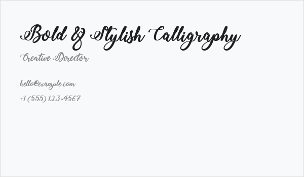 Bold & Stylish Calligraphy Business Card