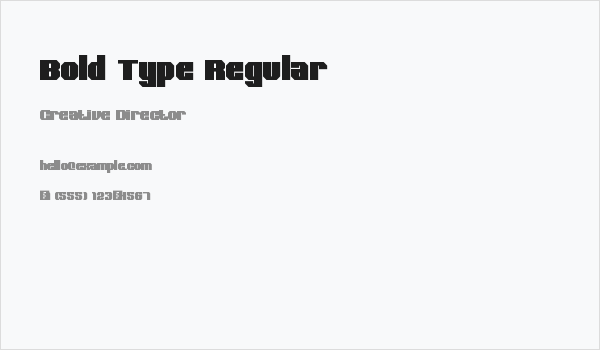 Bold Type Regular Business Card