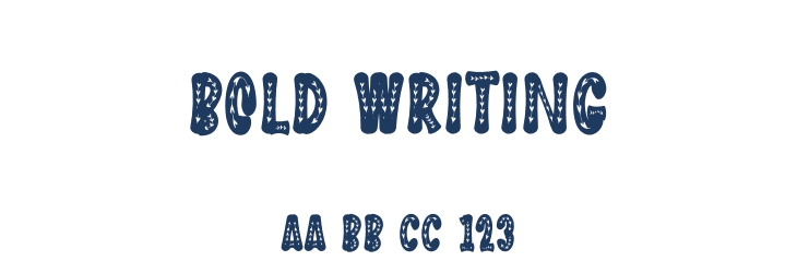 Bold Writing Font Preview