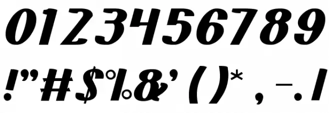 Bold and blue Font OTHER CHARS