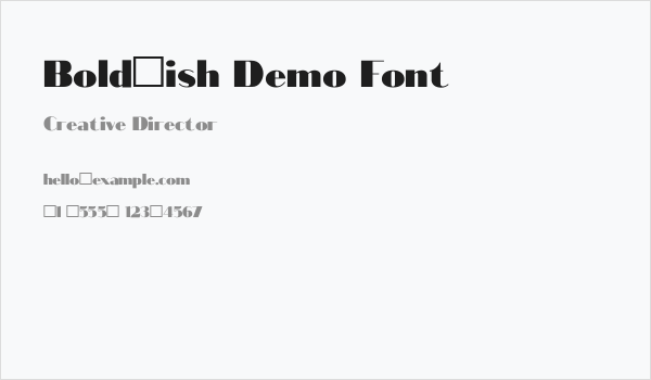Bold-ish Demo Font Business Card