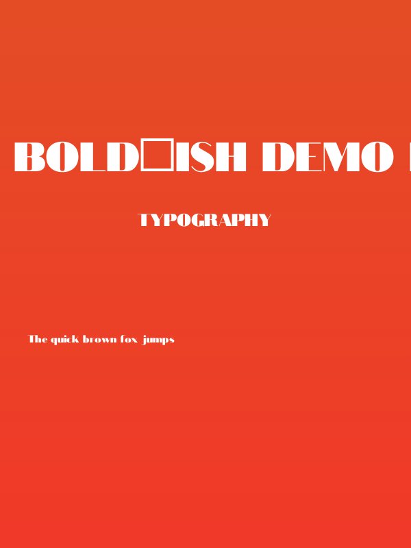 Bold-ish Demo Font Poster