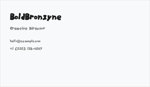 BoldBronzyne Business Card