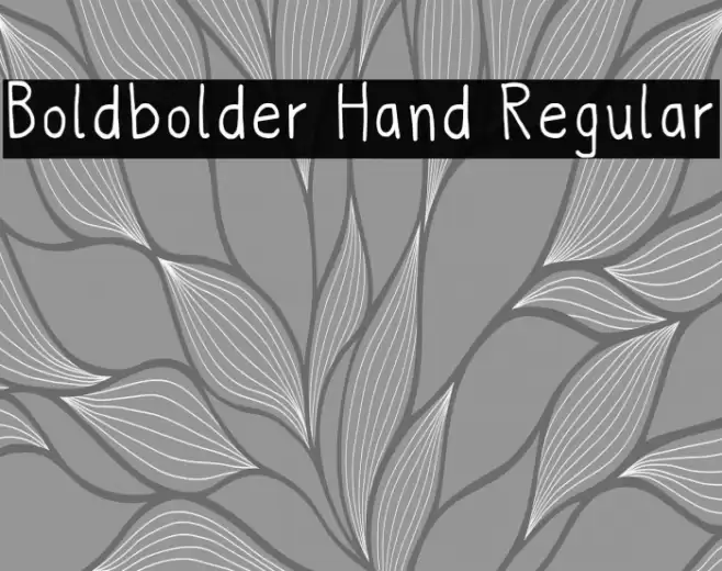 Boldbolder Hand Regular Caratteri examples