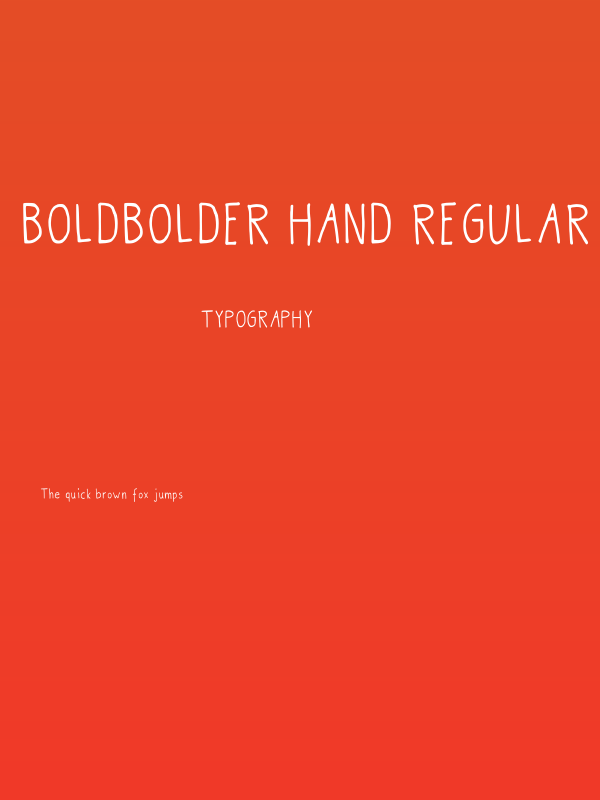 Boldbolder Hand Regular Poster