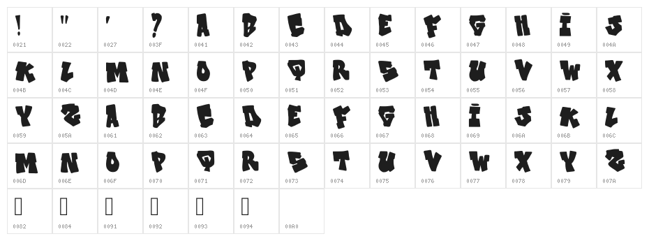 Boldbomb Regular Character Map