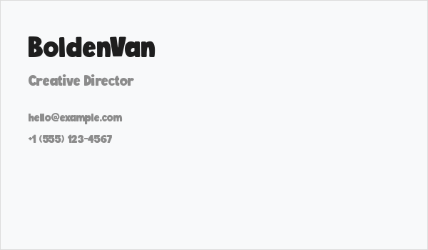 BoldenVan Business Card