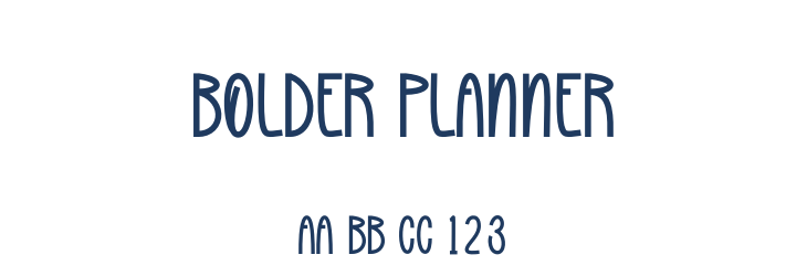 Bolder Planner Font Preview