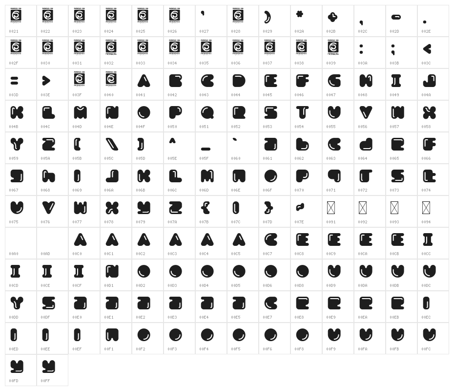 Boldest Free Character Map