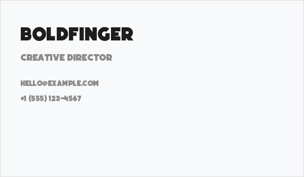Boldfinger Business Card