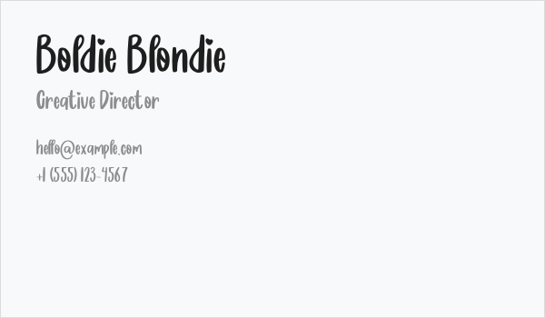 Boldie Blondie Business Card