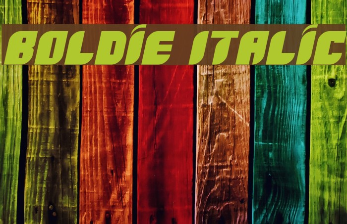 Boldie Italic Example 1