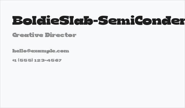 BoldieSlab-SemiCondensed Business Card